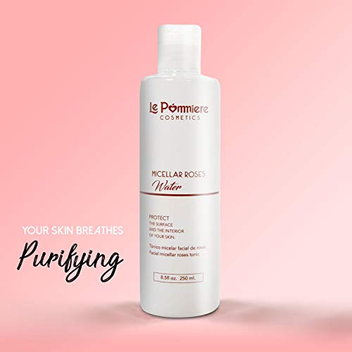 Le Pommiere Tónico agua Micelar de Rosas facial 250ml. Limpia y desmaquilla el rostro. Hidrata y tonifica en forma natural la piel