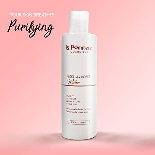 Le Pommiere Tónico agua Micelar de Rosas facial 250ml. Limpia y desmaquilla el rostro. Hidrata y tonifica en forma natural la piel