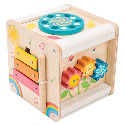 Le Toy Van - Juego Petilou cubo de madera | Cubo de actividades multisensorial | Recomendado para niños y niñas - A partir de +12 meses