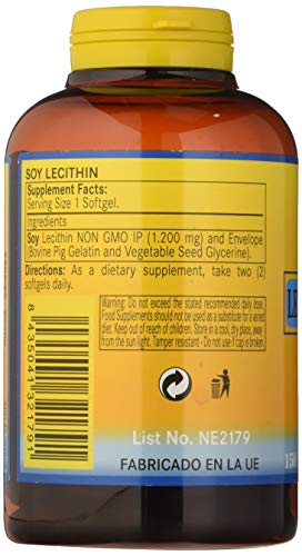 Lecitina de soja 1200 mg. 150 perlas
