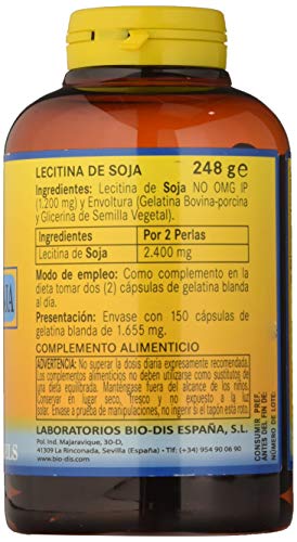 Lecitina de soja 1200 mg. 150 perlas