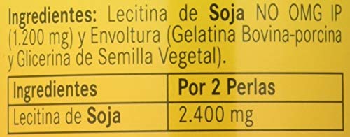 Lecitina de soja 1200 mg. 150 perlas