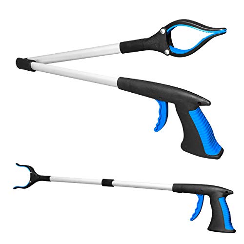 Ledeak Pinza Larga, 32 Pulgadas Lcanzar Objetos Basura Telescópica Herramienta de Captura Plegable Extensor de Brazo Largo con Empuñadura de Goma Giratoria para Los Viejos Discapacitados Trabajadores