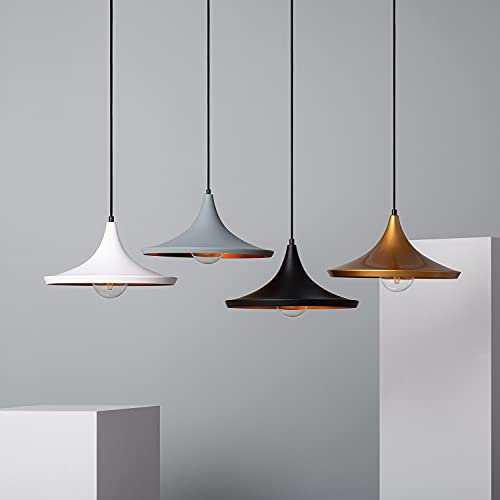 LEDKIA LIGHTING Lámpara Colgante Presley Ø350x180x1555 mm Blanco E27 Casquillo Gordo Aluminio Decoración Salón, Habitación, Dormitorio