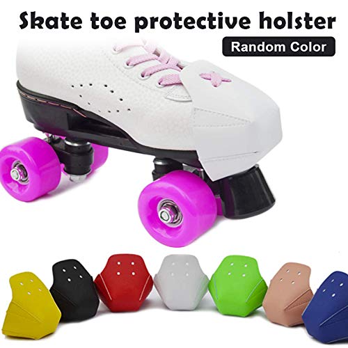 lefeindgdi Protectores de punta, 1 funda de piel sintética con 4 agujeros para accesorios de repuesto para patín de rodillos, 1 pieza