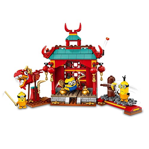 LEGO 75550 Minions El Origen de GRU, Duelo de Kung-fu de los Minions, Templo de Juguete para Construir con Mini Figuras