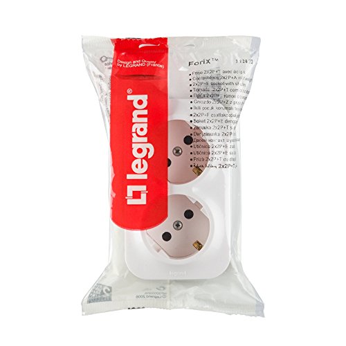 Legrand, Enchufe de Pared 2 Tomas, Forix, Color Blanco Estándar
