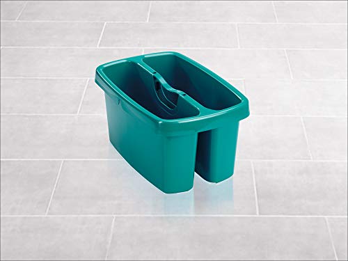 Leifheit Cubo doble Combi Box, cubo rectangular con dos compartimentos, uno para el agua y otro para los utensilios de limpieza, cubo apilable