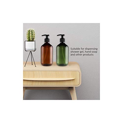 Leikance Botellas vacías de gel de ducha, 300 ml de botellas de bomba recargables para dispensar lociones champús, 4 unidades, Brown (Marrón) - JJ0310928_BN-1549-1633336621