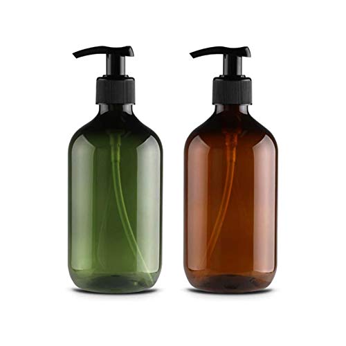 Leikance Botellas vacías de gel de ducha, 300 ml de botellas de bomba recargables para dispensar lociones champús, 4 unidades, Brown (Marrón) - JJ0310928_BN-1549-1633336621