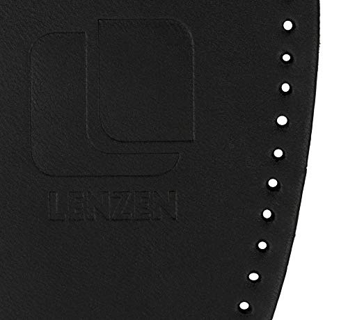 Lenzen 2 Pares Almohadillas de Cuero negro para el Talón I Plantillas Ortopédicas para Hombre y Mujer