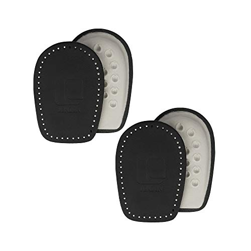 Lenzen 2 Pares Almohadillas de Cuero negro para el Talón I Plantillas Ortopédicas para Hombre y Mujer