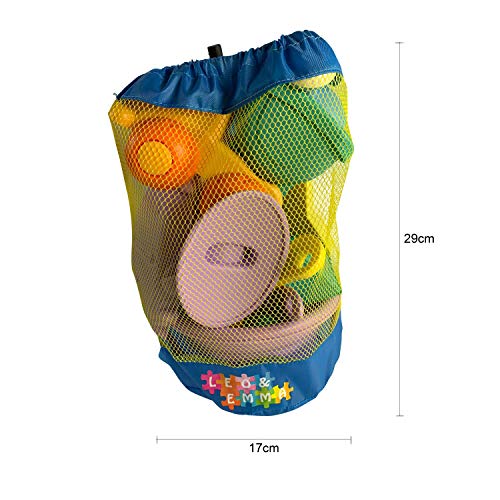 Leo & Emma Juguetes de Playa, 20 Piezas, camión, Cubo, regadera, Rueda hidráulica, Muchos moldes de Arena Hechos de un Robusto Material TPU. para la Playa, el baño, el jardín o el arenero (Set 2)