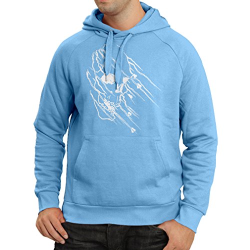 lepni.me Sudadera con Capucha Tatuaje de Calavera, Arte Gráfico Camisas del Día de los Muertos (Medium Azul Multicolor)