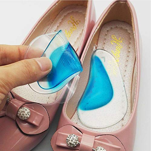 Lesai - 4 pares de plantillas ortopédicas de gel para arco de pie plano o fascitis plantar en mujeres u hombres, para aliviar el dolor y reducir la presión