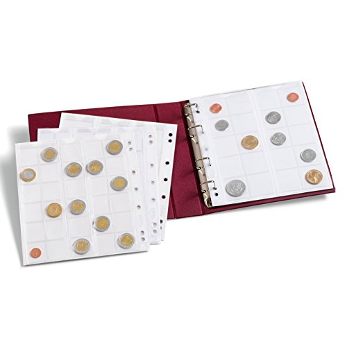 Leuchtturm 338789 Álbum para Monedas NUMIS, con cajetín projoector, Incl. 5 Hojas, Rojo