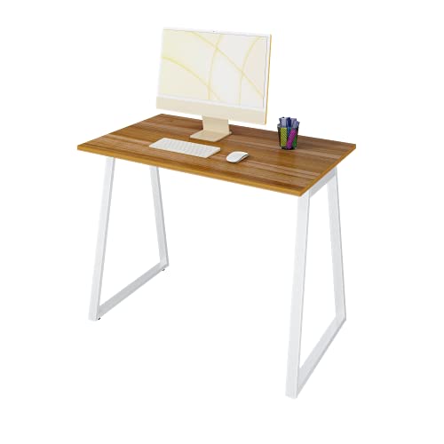 LEVIRA Escritorio, Mesa de Escritorio Leith, 100 x 60 x 74 - Nogal Troia