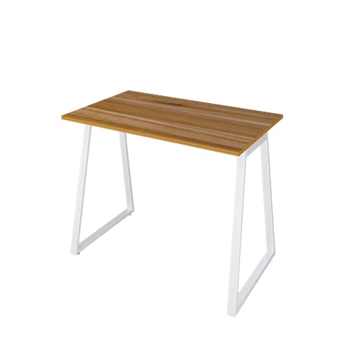 LEVIRA Escritorio, Mesa de Escritorio Leith, 100 x 60 x 74 - Nogal Troia
