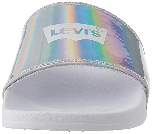 Levi's June Batwing S, Sandalia Mujer, Plata, 39 EU