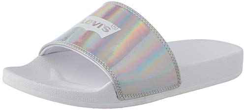 Levi's June Batwing S, Sandalia Mujer, Plata, 39 EU