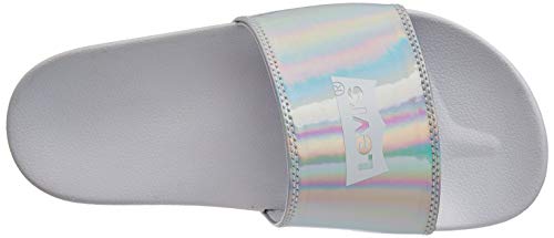 Levi's June Batwing S, Sandalia Mujer, Plata, 39 EU
