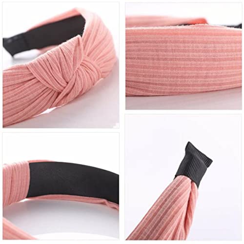 Libartly Diademas Anudadas para Mujer Niña Funtopia 9 Piezas De Ancho Turbante Liso Diadema Moda Nudo Cruzado Bandas para El Cabello Colores Sólidos - 9 Colores