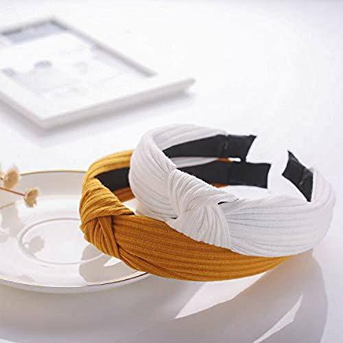 Libartly Diademas Anudadas para Mujer Niña Funtopia 9 Piezas De Ancho Turbante Liso Diadema Moda Nudo Cruzado Bandas para El Cabello Colores Sólidos - 9 Colores