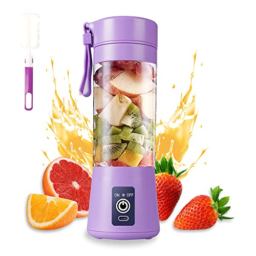 Licuadora portátil, licuadora USB eléctrica, licuadora mini licuadora licuadora portátil para batidos y batidos, licuadora de jugo de 380 ml con seis cuchillas ideal para mezclar