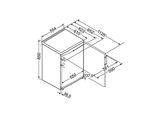 LIEBHERR Frigorífico de Mesa TP 1414 Comfort Nevera con Congelador 4* A++ 120 litros 85,0x55,4x62,3 cm 2 Estantes 1 Cajón Porta Botellas Color Blanco