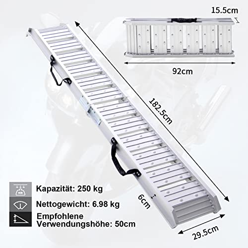 LIEKUMM HR800S-S - Rampa de carga plegable para motocicleta, máx. 250 kg