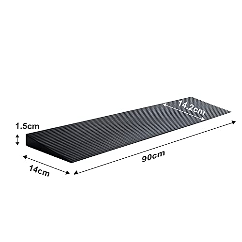 LIEKUMM Rampa de goma para sillas de ruedas, 1,5 cm, antideslizante, rampa para umbrales, aberturas y cuarto de baño