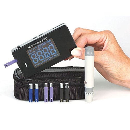 Lifetouch Multicheck PRO - 3 en 1 - Glucosa, Ácido úrico y Cholesterol┇Triple sistema del diagnóstico para la personal Control de sí mismo y Consultorio médico