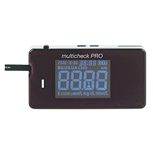Lifetouch Multicheck PRO - 3 en 1 - Glucosa, Ácido úrico y Cholesterol┇Triple sistema del diagnóstico para la personal Control de sí mismo y Consultorio médico