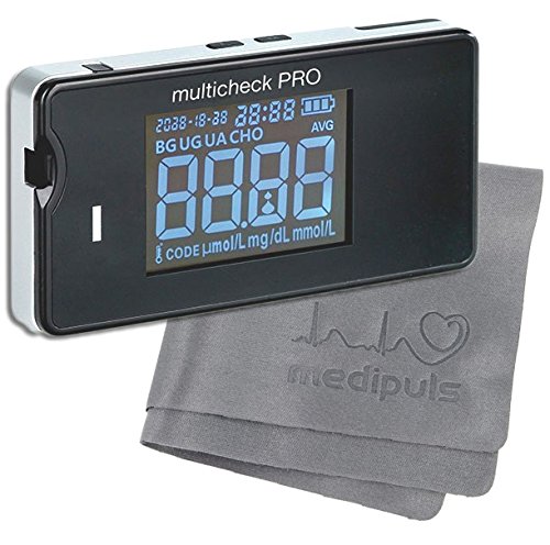Lifetouch Multicheck PRO - 3 en 1 - Glucosa, Ácido úrico y Cholesterol┇Triple sistema del diagnóstico para la personal Control de sí mismo y Consultorio médico