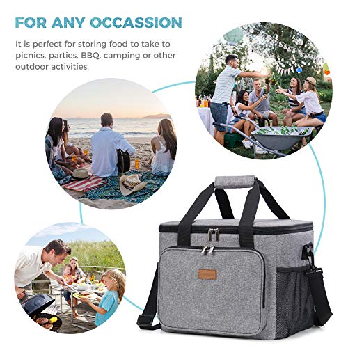 Lifewit 24L(40can) Nevera Flexible Bolsa de Compra Reutilizable Bolsa Isotermica Grande Nevera Portatil para Bebidas, Bolsa Térmica Comida Portas Alimentos para Playa, Picnic, Camping, Barbacoa