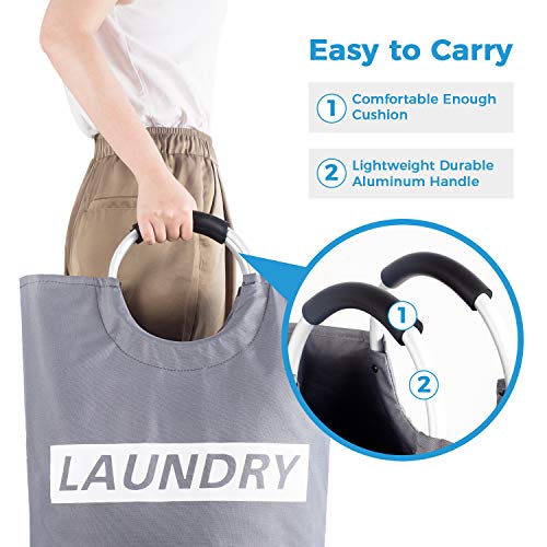 Lifewit Cesto de Ropa Grande Cesto de Ropa Plegable Cesto de Lavado Plegable de Tela Oxford Duradera, Gris
