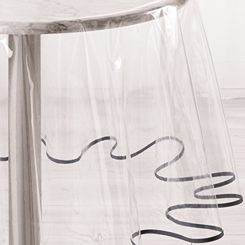Ligne Decor 180 Cm Plain Cristal 15/100e jardín Biais Mantel Redondo, Color Gris