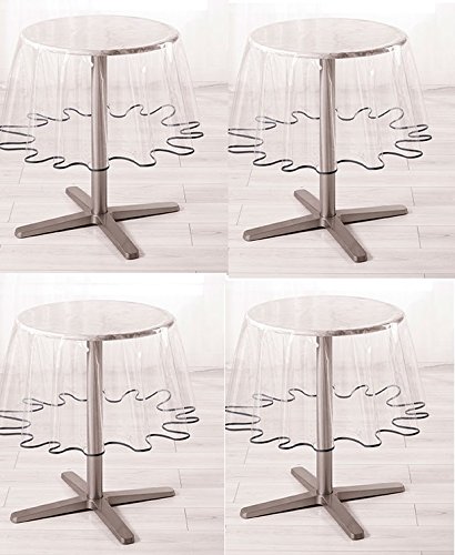 Ligne Decor 180 Cm Plain Cristal 15/100e jardín Biais Mantel Redondo, Color Gris
