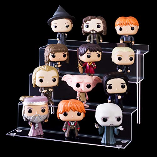 LileZbox - Expositor de acrílico para Figuras Funko Pops Amiibo, Estante Grande de 4 peldaños para postres, 12 x 11 x 8.8 Pulgadas, 1 Paquete