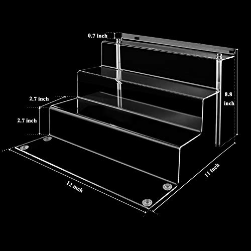 LileZbox - Expositor de acrílico para Figuras Funko Pops Amiibo, Estante Grande de 4 peldaños para postres, 12 x 11 x 8.8 Pulgadas, 1 Paquete