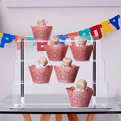 LileZbox - Expositor de acrílico para Figuras Funko Pops Amiibo, Estante Grande de 4 peldaños para postres, 12 x 11 x 8.8 Pulgadas, 1 Paquete