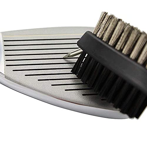 Limpiador Palos Golf,2 en 1 Limpiador de Palos de Golf para Tirolesa Retráctil Cepillo de Nailon y Acero Cepillo Limpiar Palos de Aluminio para Zapatos Golf para Palos de Golf