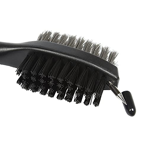 Limpiador Palos Golf,2 en 1 Limpiador de Palos de Golf para Tirolesa Retráctil Cepillo de Nailon y Acero Cepillo Limpiar Palos de Aluminio para Zapatos Golf para Palos de Golf