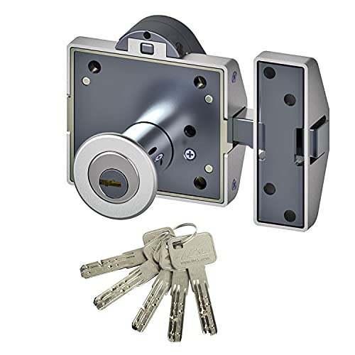 Lince Cerrojo Alta Seguridad 7930 RSA Alarma de 100dB-CROMADO, Cromado, 0