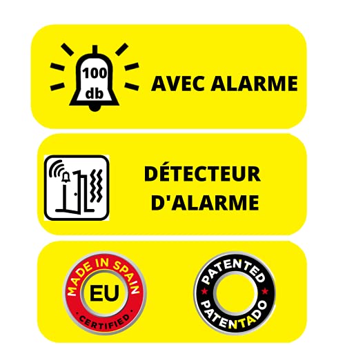 Lince Cerrojo Alta Seguridad 7930 RSA Alarma de 100dB-CROMADO, Cromado, 0