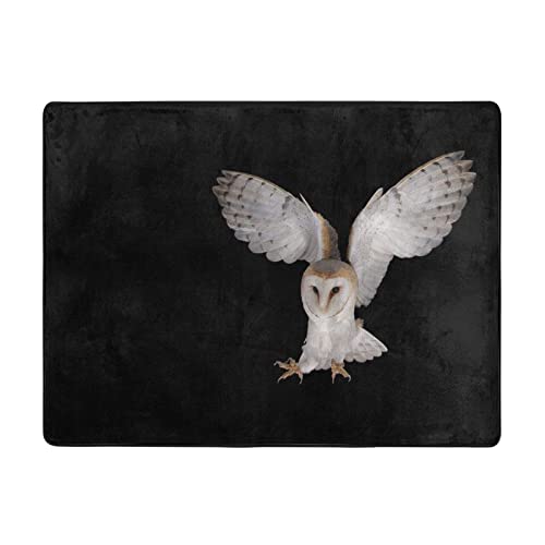 LINGF Barn Owl Area Rugs 60x39 Inch,Floor Mat with Non-Slip Rubber Backing,Soft and Comfortable Living Room,Bedroom,Game Room Carpet