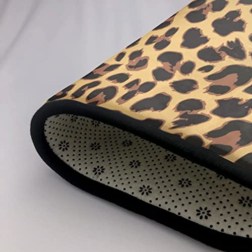 LINGF Yellow Leopard Pattern Area Rugs 60x39 Inch,Floor Mat with Non-Slip Rubber Backing,Soft and Comfortable Living Room,Bedroom,Game Room Carpet