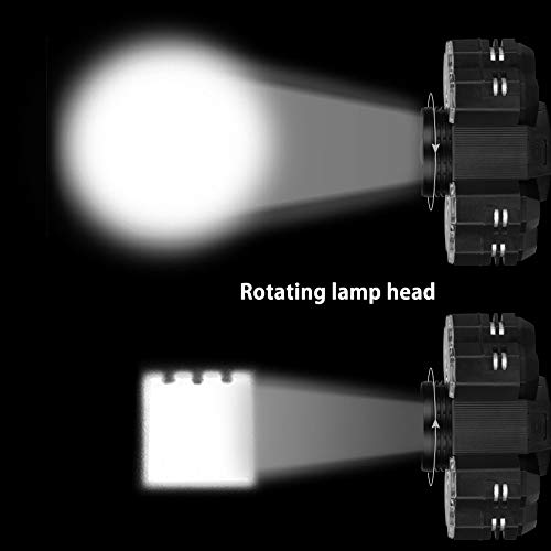 Linterna frontal, 5 Modos de Luz con Flash, 7 luces LED Zoom in/out, Ligera Elástica, Impermeable para Ciclismo, Correr, Deportes Nocturnos... [Clase de eficiencia energética A]