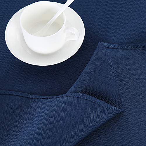 LinTimes Mantel Azul Marino Paño de decoración de Mesa de té Impermeable Mantel de poliéster, 180 cm Redondo