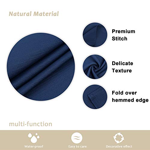 LinTimes Mantel Azul Marino Paño de decoración de Mesa de té Impermeable Mantel de poliéster, 180 cm Redondo